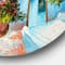 Designart - House Near The Sea Colorful Flowers I - Nautical & Coastal Metal Circle Wall Art